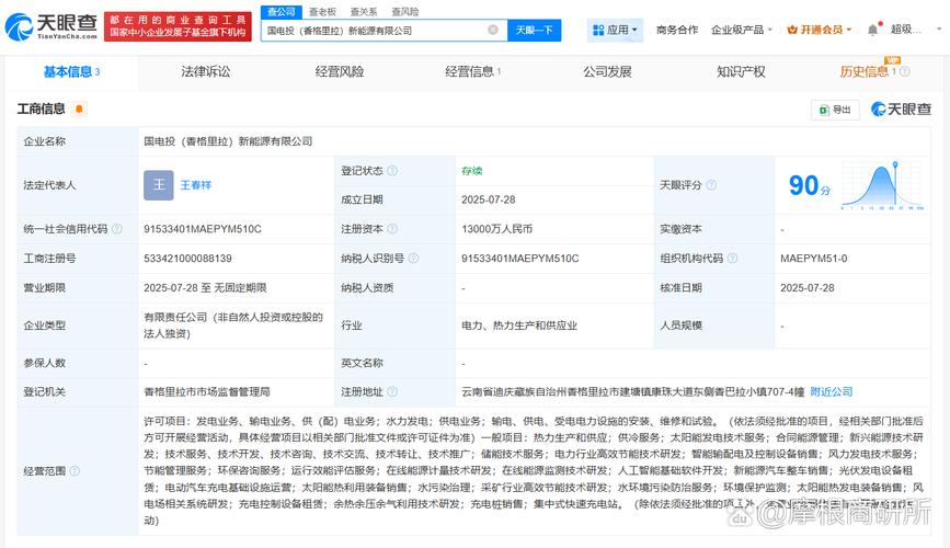 3亿】 天眼查app显示,近日,国电投