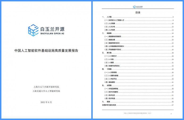 白玉兰开源携Magic Data等发布《中国人工智能软件基础设施高质量发展报告》